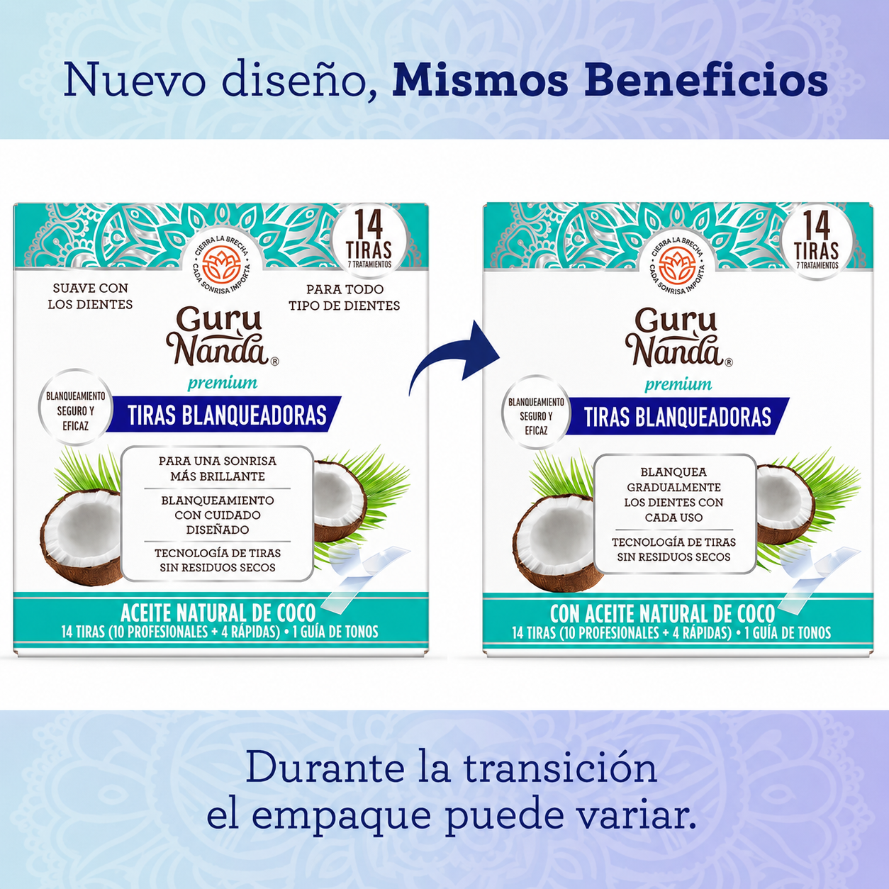 Tiras blanqueadoras dentales GuruNanda