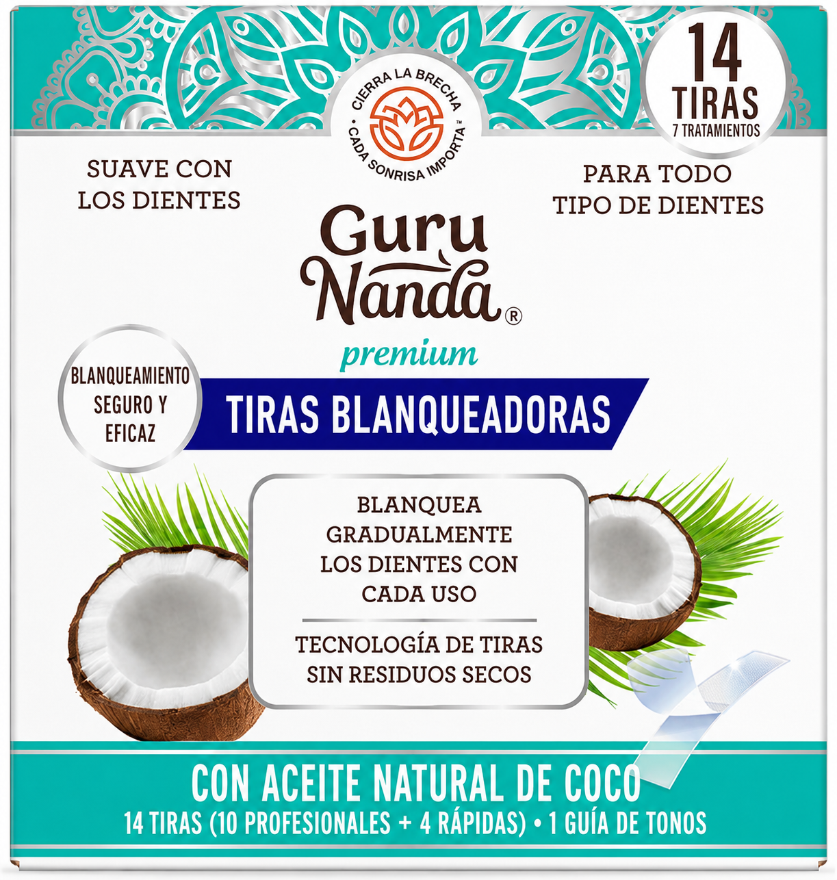 Tiras blanqueadoras dentales GuruNanda