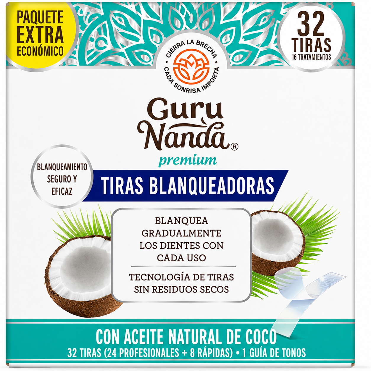 Tiras blanqueadoras dentales GuruNanda